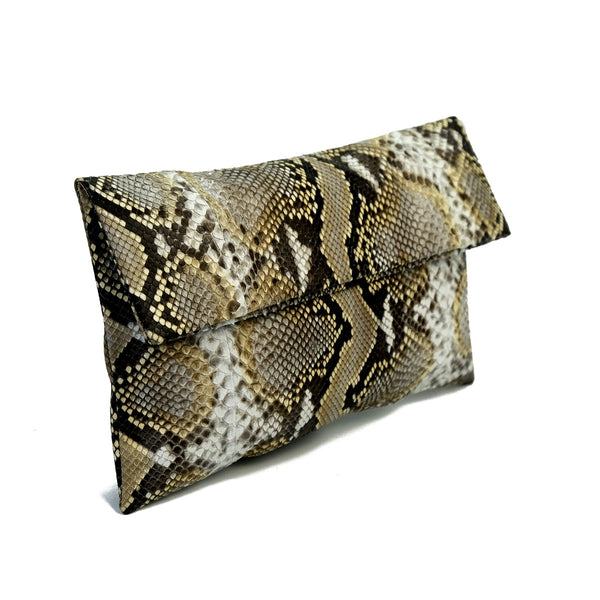 Python & Snakeskin Clutch - Beige Motif | Urban Story