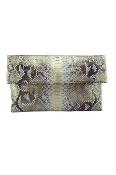 Mandalay Silver Gold Motif Foldover Clutch