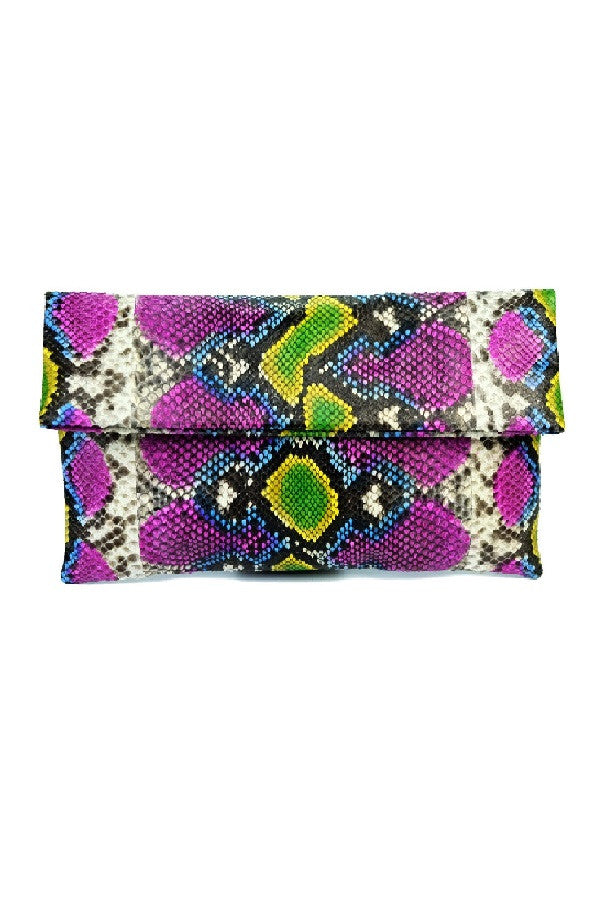 Colorful snakeskin clutch 2025