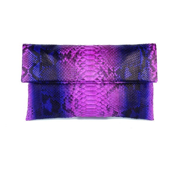 Mandalay Pink Purple Motif Foldover Clutch