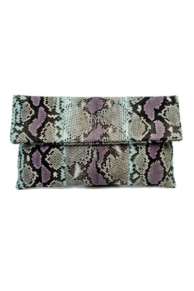 Mandalay Lilac Aqua Motif Foldover Clutch