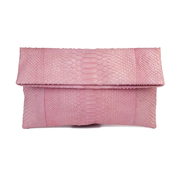 Mandalay Pink Chiffon Foldover Clutch