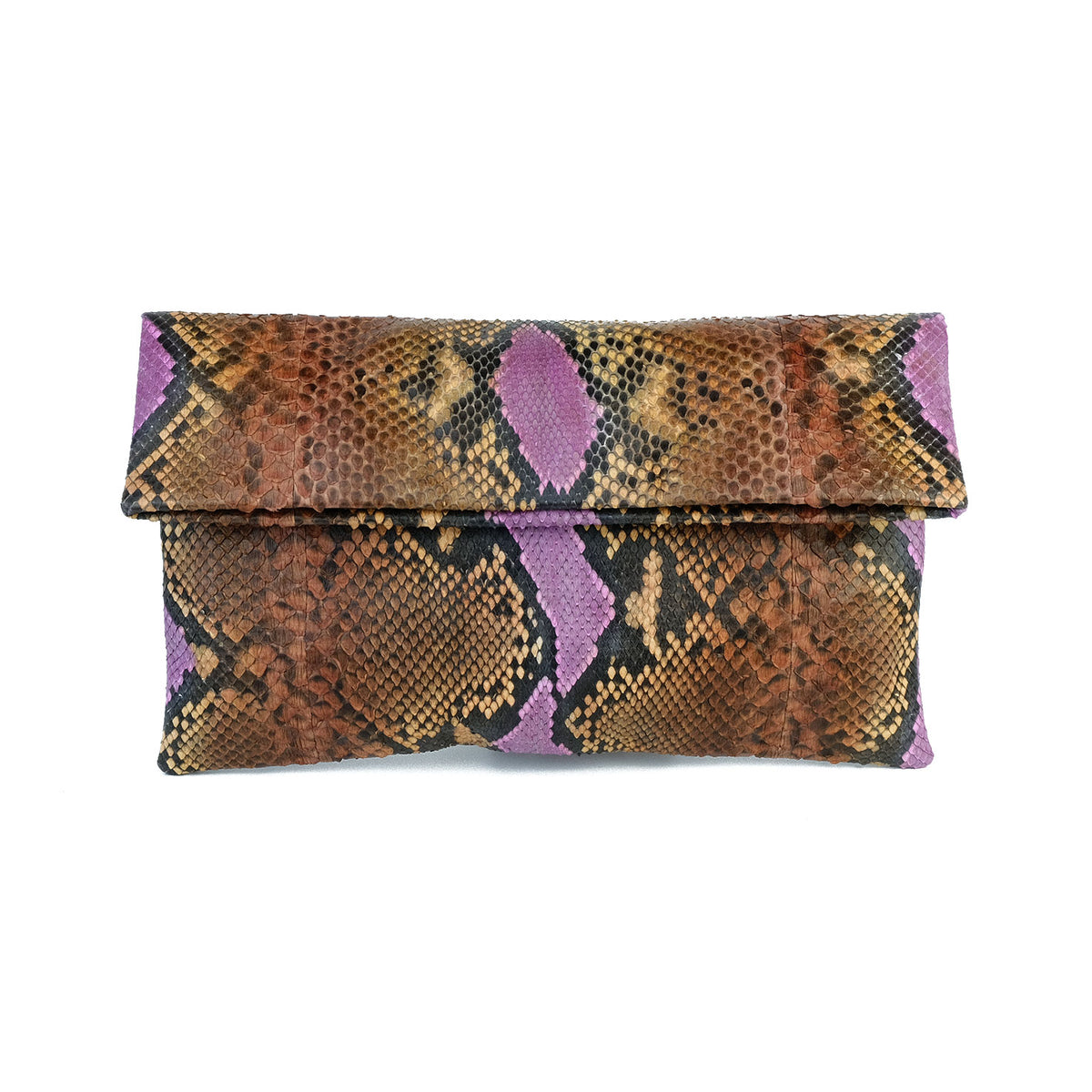 Python Snakeskin Clutch Pink Orange Motif Urban Story
