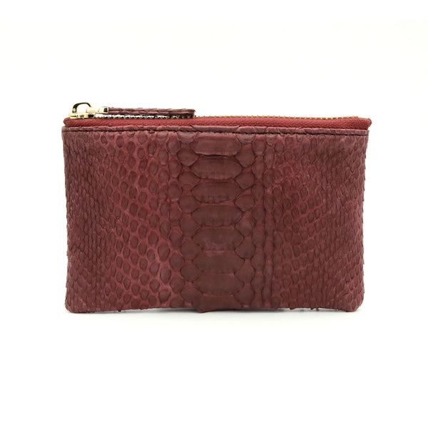 Snakeskin & Python Maroon Coin Purse or Zip Pouch | Urban Story