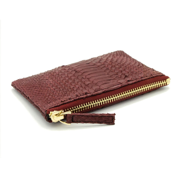 Snakeskin & Python Maroon Coin Purse or Zip Pouch | Urban Story