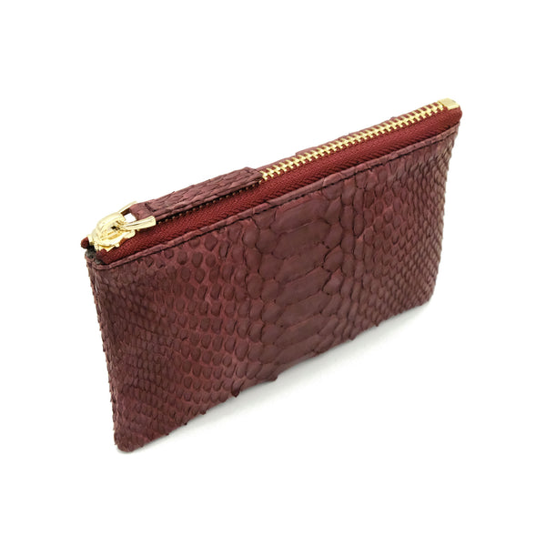 Snakeskin & Python Maroon Coin Purse or Zip Pouch | Urban Story