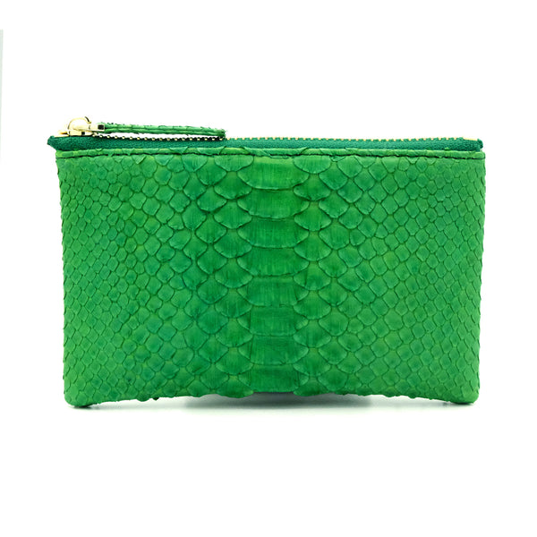 Snakeskin & Python Bright Green Coin Purse or Zip Pouch | Urban Story