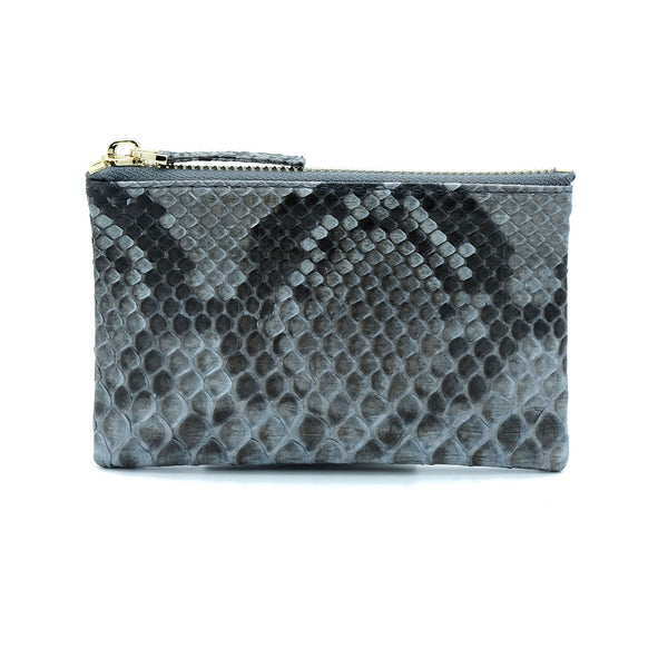 Snakeskin & Python Grey Motif Coin Purse or Zip Pouch | Urban Story