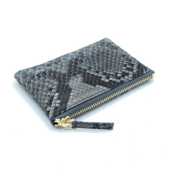 Snakeskin & Python Grey Motif Coin Purse or Zip Pouch | Urban Story