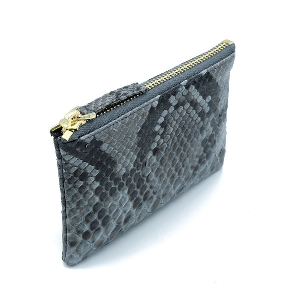 Snakeskin & Python Grey Motif Coin Purse or Zip Pouch | Urban Story