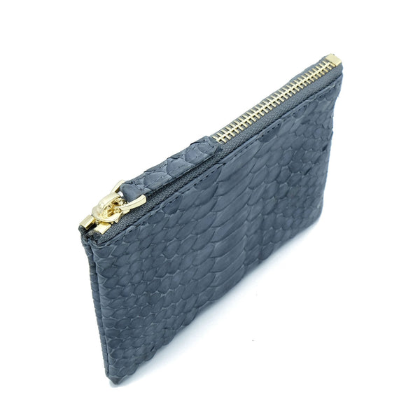 Snakeskin & Python Grey Coin Purse or Zip Pouch | Urban Story