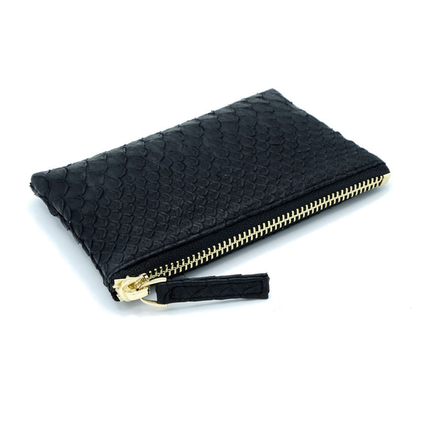 Snakeskin & Python Black Coin Purse or Zip Pouch | Urban Story