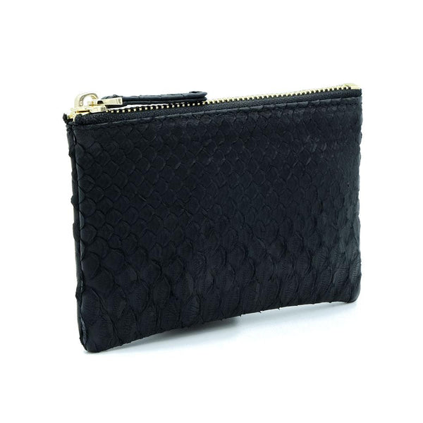 Snakeskin & Python Black Coin Purse or Zip Pouch | Urban Story