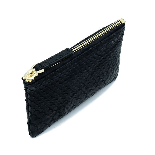 Snakeskin & Python Black Coin Purse or Zip Pouch | Urban Story