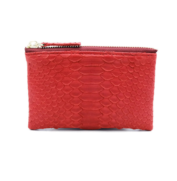 Snakeskin & Python Red Coin Purse or Zip Pouch | Urban Story