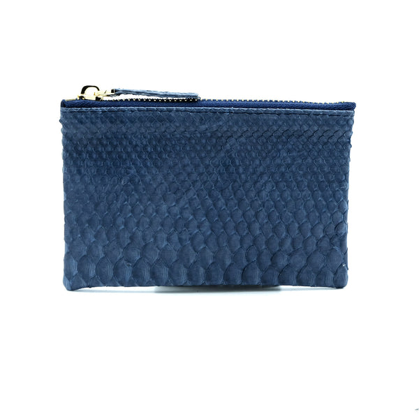 Snakeskin & Python Dark Blue Coin Purse or Zip Pouch | Urban Story