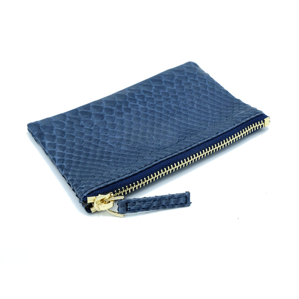 Snakeskin & Python Dark Blue Coin Purse or Zip Pouch | Urban Story