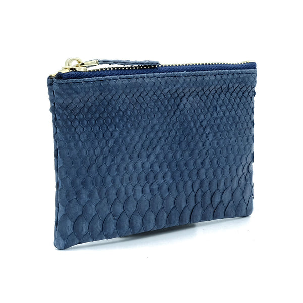 Snakeskin & Python Dark Blue Coin Purse or Zip Pouch | Urban Story