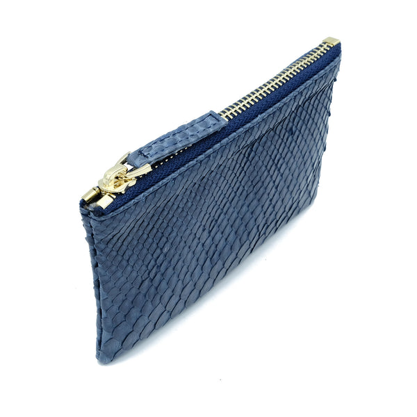 Snakeskin & Python Dark Blue Coin Purse or Zip Pouch | Urban Story