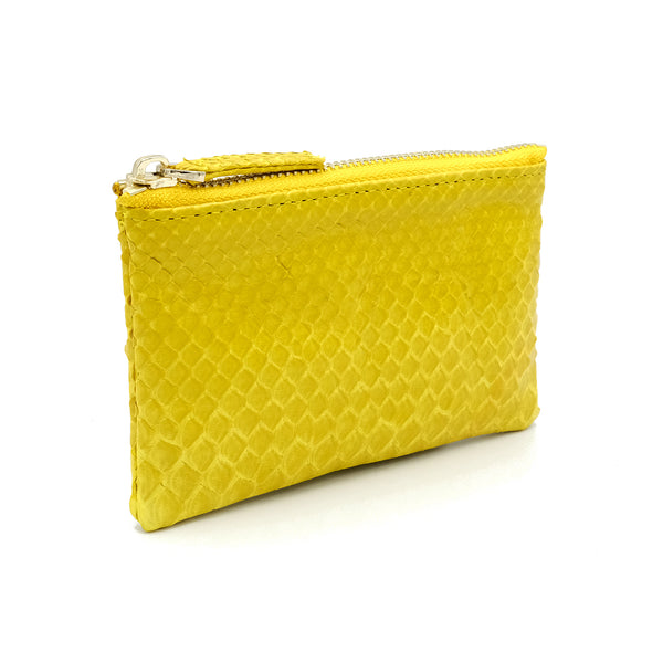 Snakeskin & Python Yellow Coin Purse or Zip Pouch | Urban Story
