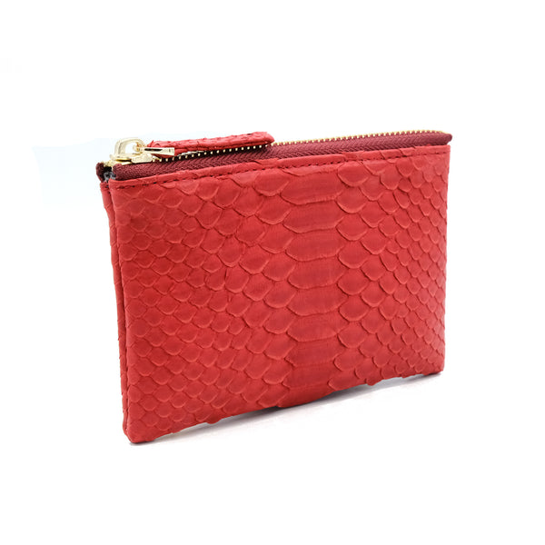 Snakeskin & Python Red Coin Purse or Zip Pouch | Urban Story