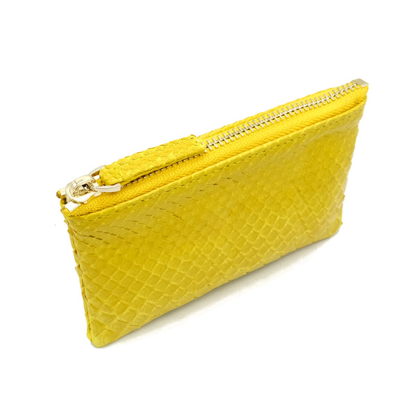 Snakeskin & Python Yellow Coin Purse or Zip Pouch | Urban Story