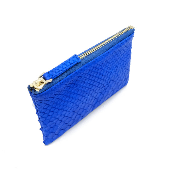 Snakeskin & Python Blue Coin Purse or Zip Pouch | Urban Story