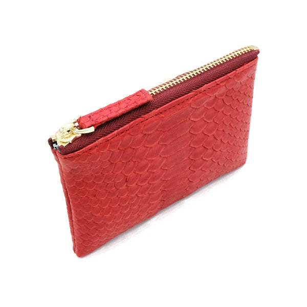 Snakeskin & Python Red Coin Purse or Zip Pouch | Urban Story