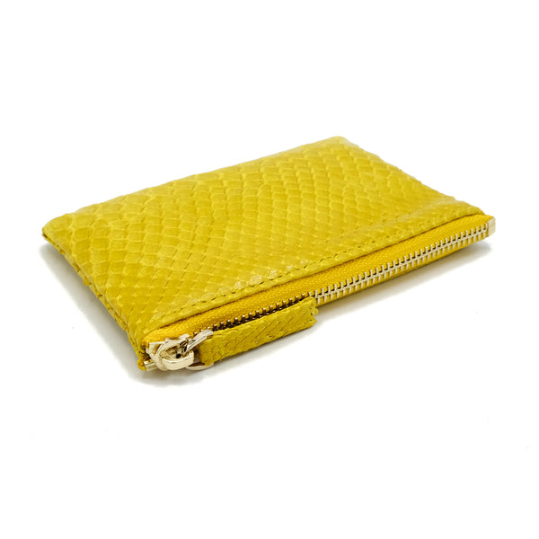 Snakeskin & Python Yellow Coin Purse or Zip Pouch | Urban Story