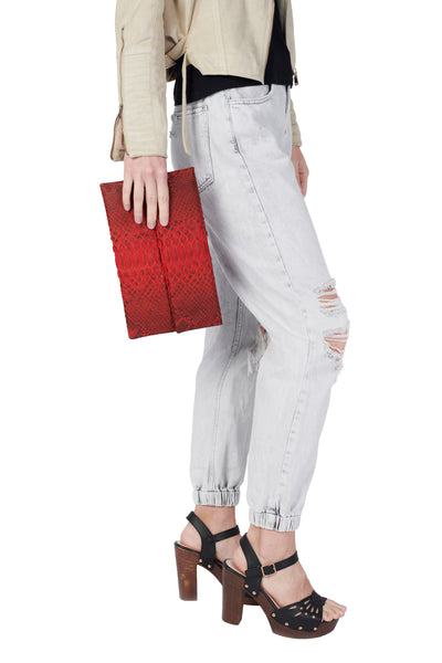 Mandalay Red Motif Foldover Clutch