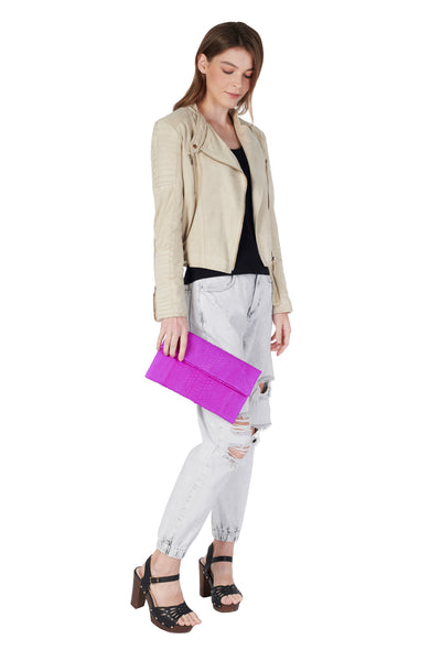 Mandalay Hot Pink Foldover Clutch