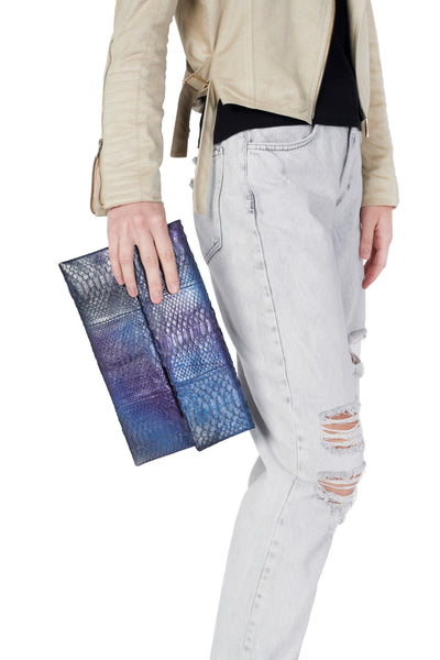 Mandalay Blue Aura Foldover Clutch