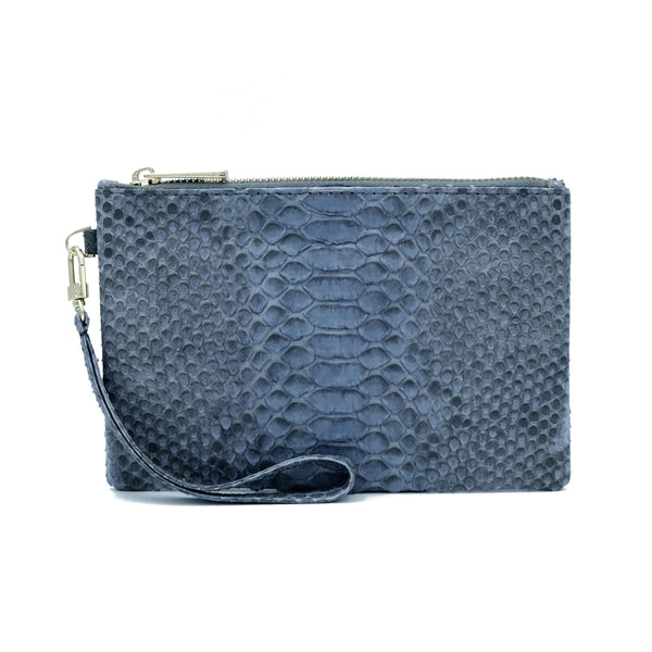 Snakeskin & Python Wristlet Pouch - Grey Motif | Urban Story