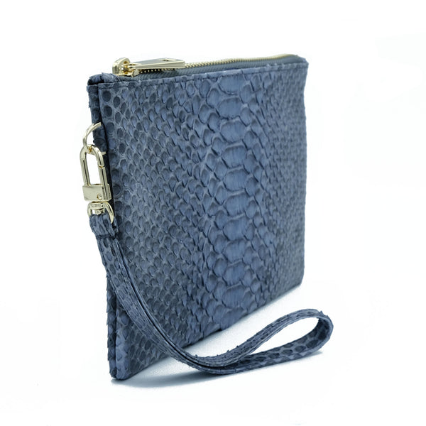 Snakeskin & Python Wristlet Pouch - Grey Motif | Urban Story