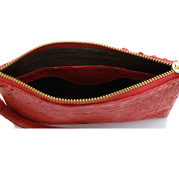 Snakeskin & Python Wristlet Pouch - Red | Urban Story