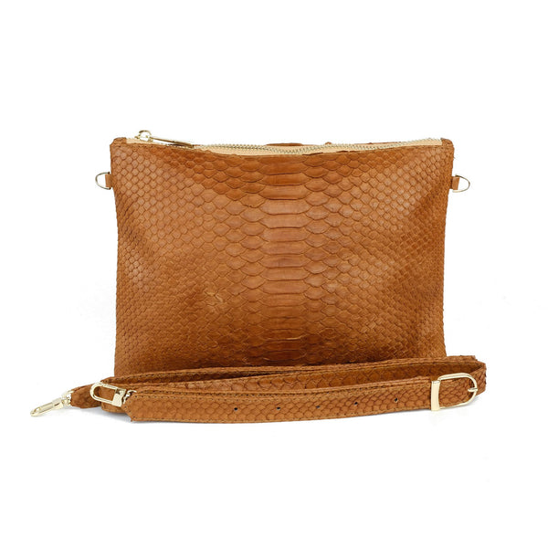 Snakeskin & Python Crossbody Sling bag - Camel | Urban Story