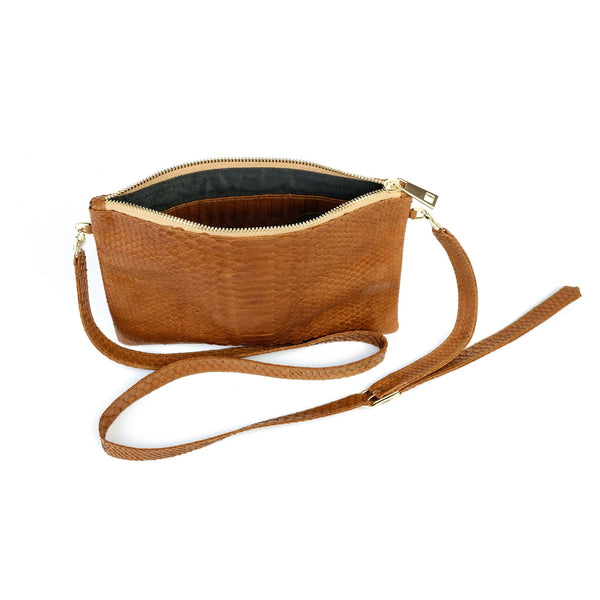 Snakeskin & Python Crossbody Sling bag - Camel | Urban Story