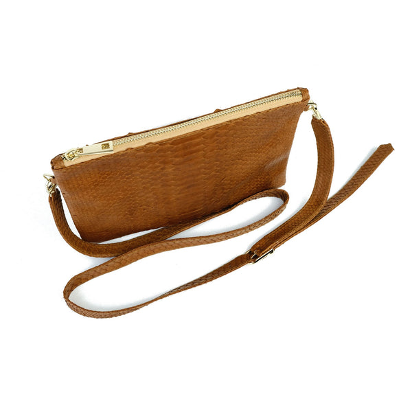Snakeskin & Python Crossbody Sling bag - Camel | Urban Story