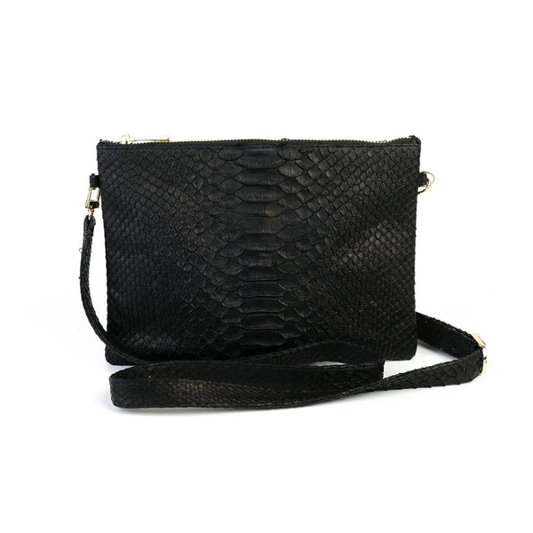 Snakeskin & Python Crossbody Sling bag - Black | Urban Story