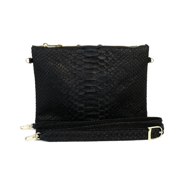 Snakeskin & Python Crossbody Sling bag - Black | Urban Story