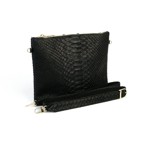 Snakeskin & Python Crossbody Sling bag - Black | Urban Story