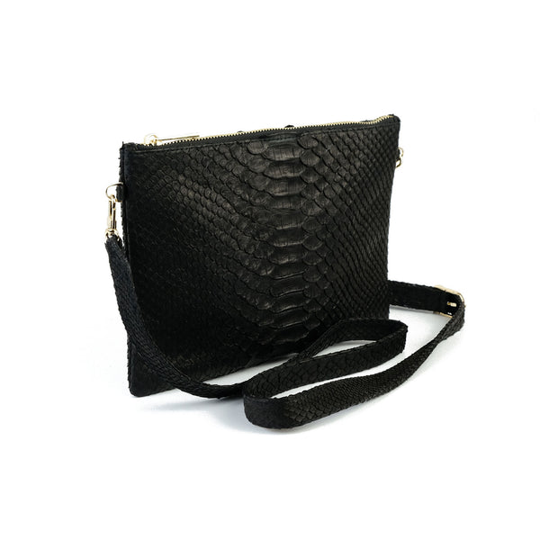 Snakeskin & Python Crossbody Sling bag - Black | Urban Story