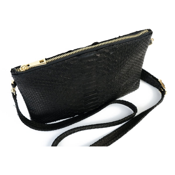 Snakeskin & Python Crossbody Sling bag - Black | Urban Story