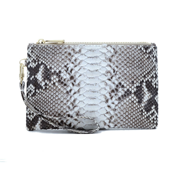 Snakeskin & Python Wristlet Pouch - Natural Motif | Urban Story