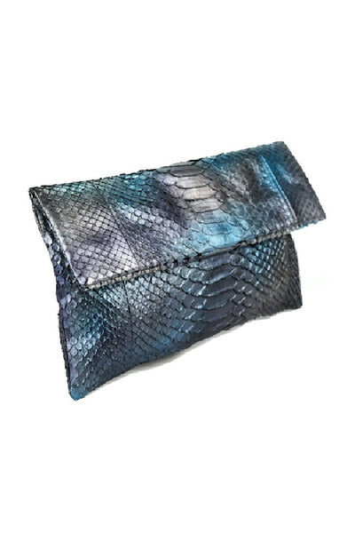 Mandalay Blue Aura Foldover Clutch