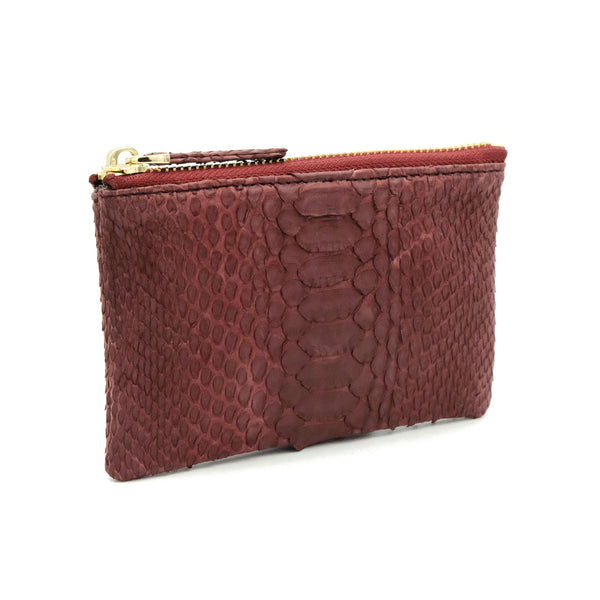 Snakeskin & Python Maroon Coin Purse or Zip Pouch | Urban Story