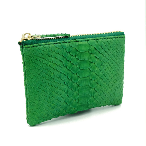 Snakeskin & Python Bright Green Coin Purse or Zip Pouch | Urban Story