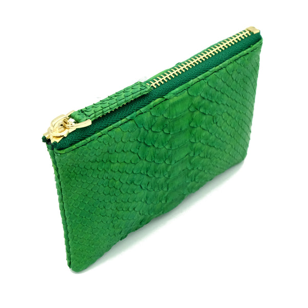 Snakeskin & Python Bright Green Coin Purse or Zip Pouch | Urban Story