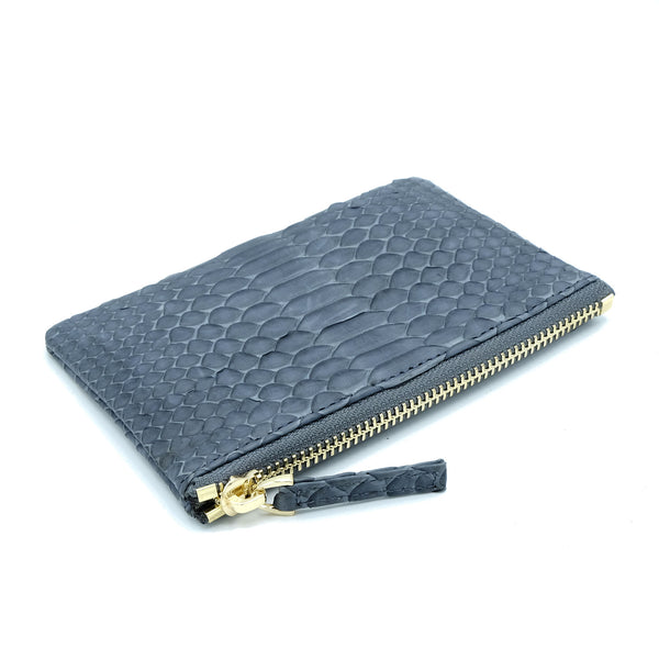 Snakeskin & Python Grey Coin Purse or Zip Pouch | Urban Story
