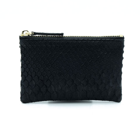 Snakeskin & Python Black Coin Purse or Zip Pouch | Urban Story